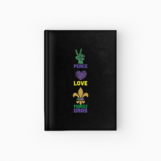 2023 Festival Parade Beads Love Peace Mardi Gras Hardcover Journal