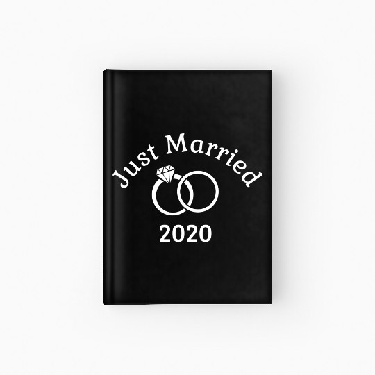 Matching Couple Bride Groom Newlywed Just Married Hardcover Journal