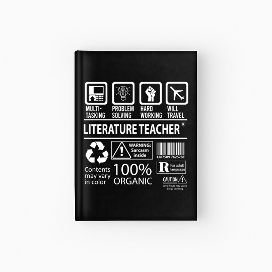 Literature Teacher Hardcover Journal - Multitasking Job Gift