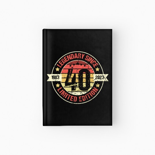 40 Years Vintage 1983 Retro 40th Birthday Hardcover Journal