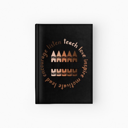 Afro African Black History Month Melanin Teacher Hardcover Journal