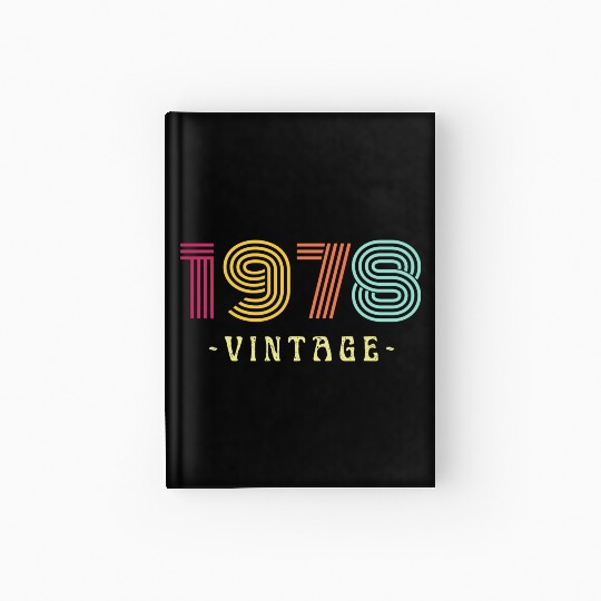 Neon Rainbow Retro Birthday Year Vintage 1978 Hardcover Journal
