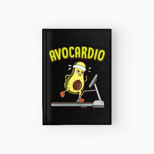 Avocardio Avocado Cardio Pun Running Exercise Gym Hardcover Journal