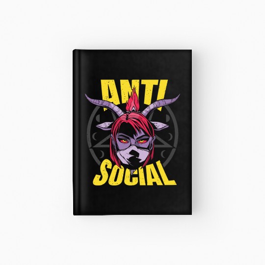Not social devil horns Not social devil horns insp Hardcover Journal