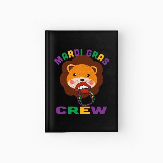 Mardi Gras Crew Lips Lion Hardcover Journal
