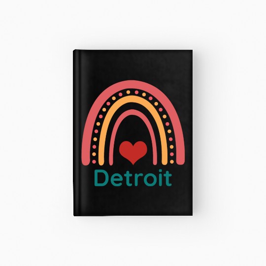 Detroit Vintage Boho Rainbow Hardcover Journal