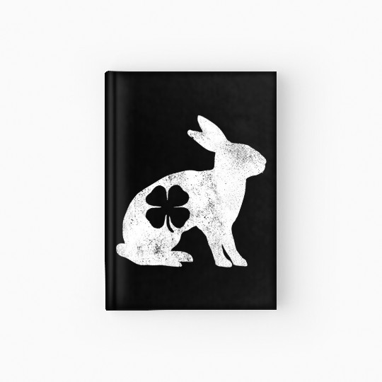 St Patrick's Day Rabbit Bunny Irish Green Shamrock Hardcover Journal
