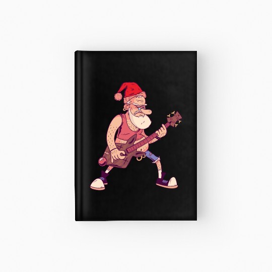 Bass Guitar Player Santa Claus Bass Guitarist Sant Hardcover Journal