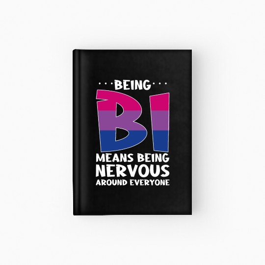 Being Bi Bisexual Pride Kawaii Cat Hardcover Journal