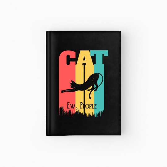 Vintage Ew People Cute Cat Lover Hardcover Journal