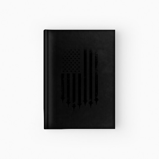 USA Flag Jet, American Flag, Fighter Jet Airplanes Hardcover Journal