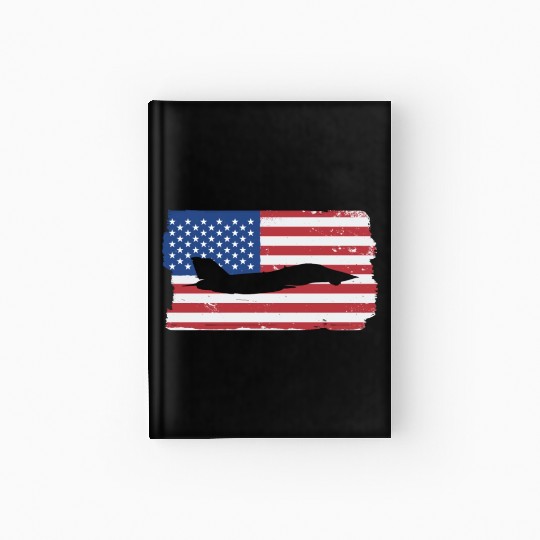 F-14 Tomcat Fighter Jet American Flag F14 Tomcat Hardcover Journal