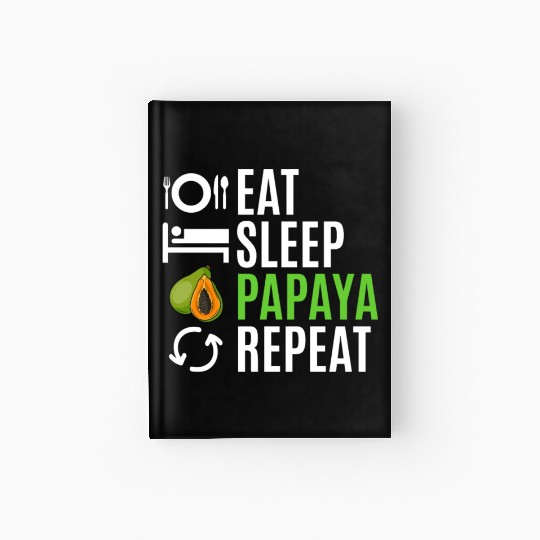 Eat Sleep Papaya Repeat Hardcover Journal
