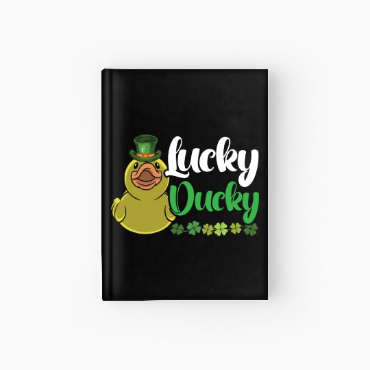 Lucky Ducky Duck Shamrock St. Patricks Day Irish Hardcover Journal