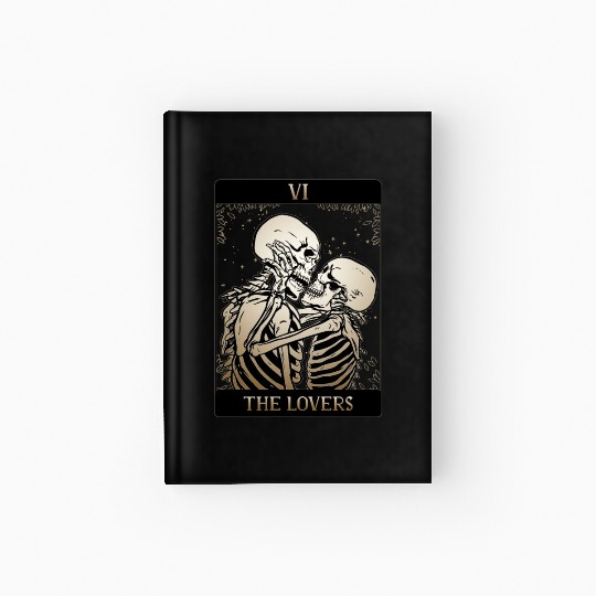 Tarot Card The Lovers Occult Skeleton Skull Witch Hardcover Journal