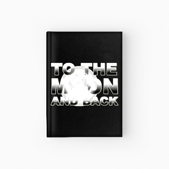 TO THE MOON AND BACK SILVER Hardcover Journal
