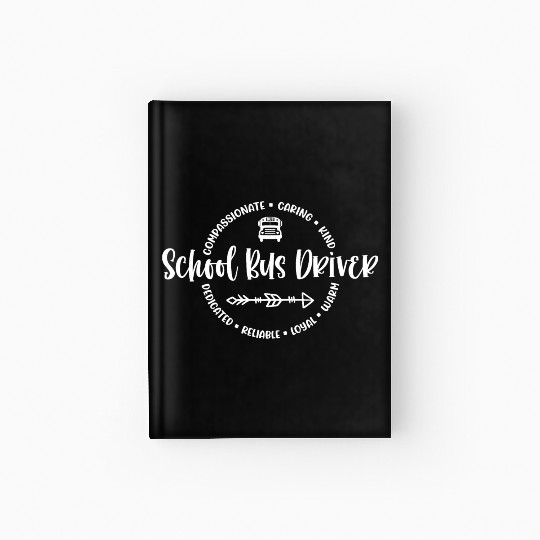 School bus driver - Round circle for men Hardcover Journal