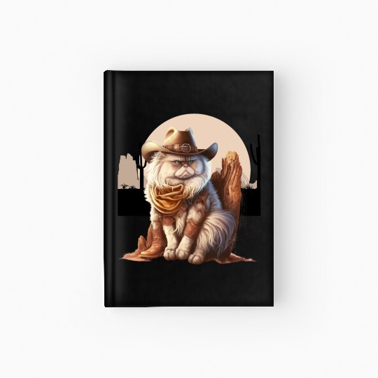 Cat Cowboy Hat meow Cowboy Cat Meme Hardcover Journal