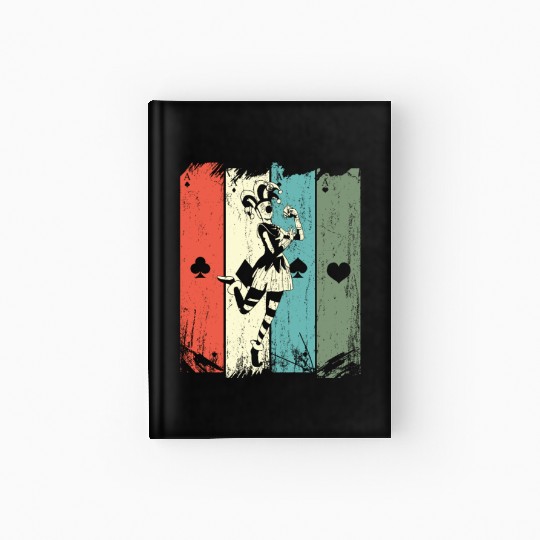 Vintage Casino Blackjack Gambling Clown Poker Card Hardcover Journal