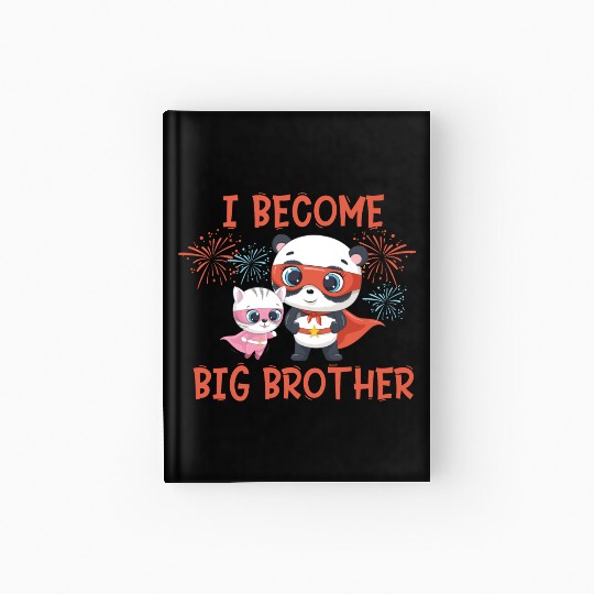 Big brother super hero panda cat Hardcover Journal