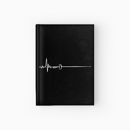Epee Heartbeat Fencing Sport Gift Hardcover Journal
