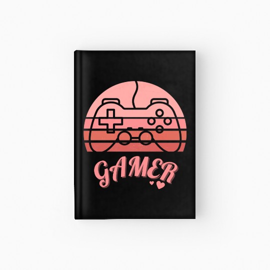 Pink Retro Gamer Valentine Day Hardcover Journal