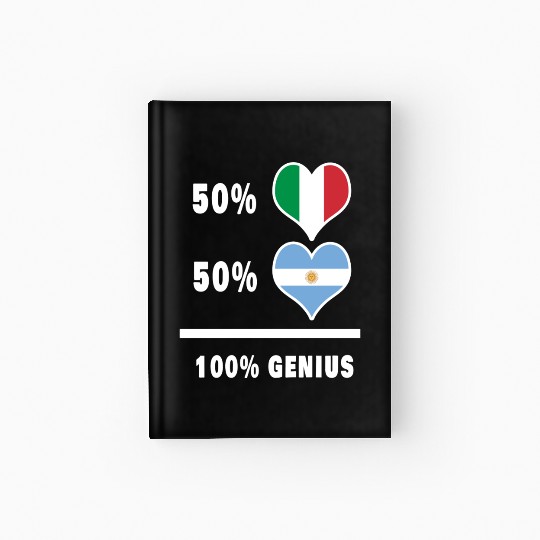 Argentina and Italy 100% genius flag design Hardcover Journal