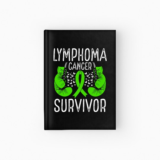 Lymphoma Cancer Survivor Awareness Ribbon Gloves Hardcover Journal