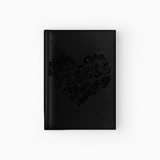 Pisces Heart Word Cloud Doodle Astrology Zodiac St Hardcover Journal