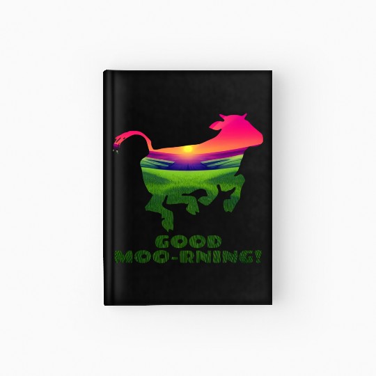 Good Moo-rning! Pop Art Sunrise Leaping Calf Hardcover Journal