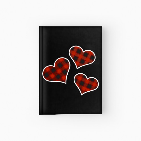Buffalo Plaid Hearts Hardcover Journal