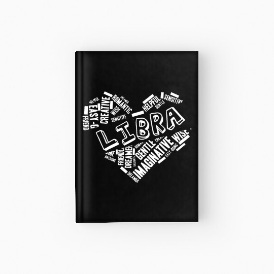 Libra Heart Word Cloud Doodle Astrology Zodiac Sta Hardcover Journal