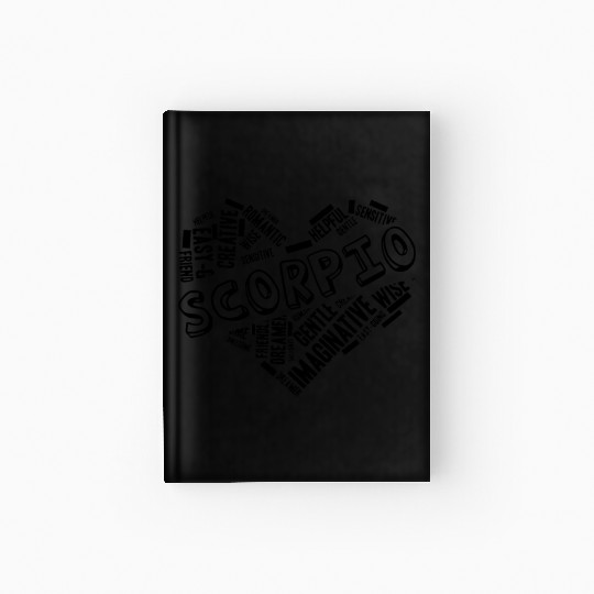 Scorpio Heart Word Cloud Doodle Astrology Zodiac S Hardcover Journal