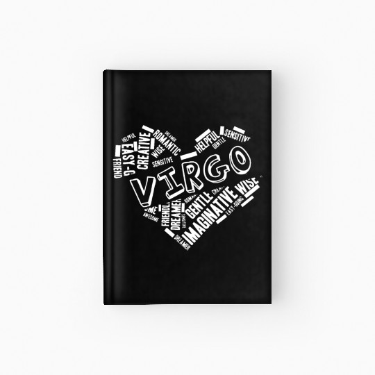 Virgo Heart Word Cloud Doodle Astrology Zodiac Sta Hardcover Journal