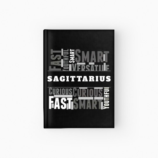 Sagittarius Zodiac Star Sign Word Cloud Square Mon Hardcover Journal