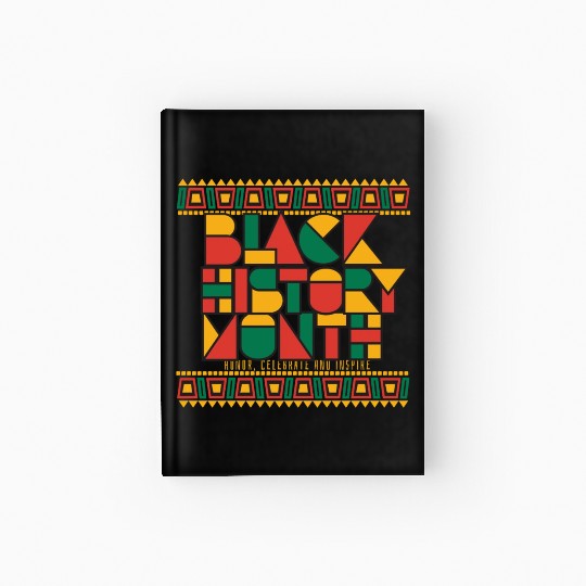 Black Geometric History Month Hardcover Journal