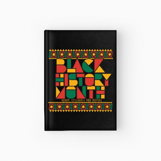 Black Geometric History Month Hardcover Journal
