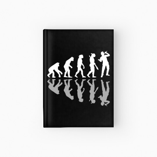 Human Evolution Singer Singing Music Lover Hardcover Journal