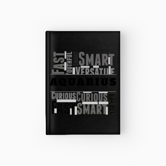 Aquarius Zodiac Star Sign Word Cloud Square Monoch Hardcover Journal
