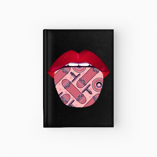 Skateboard Skater Lips Hardcover Journal