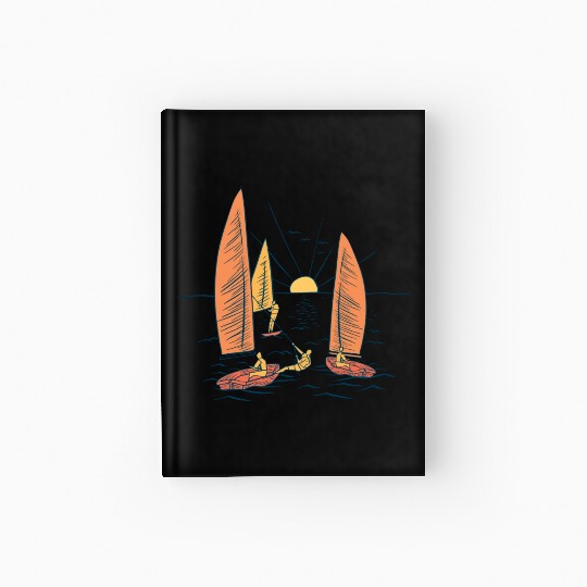 Sailors sailing sea waves sunset Sailors sailing s Hardcover Journal