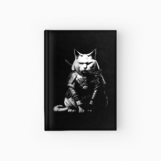 cool samurai cat Hardcover Journal