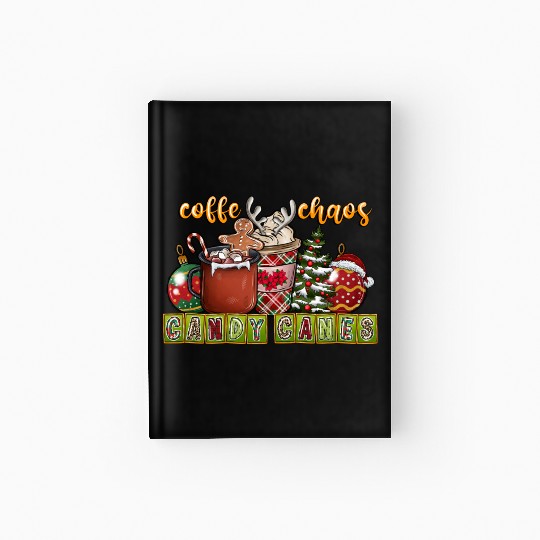 Coffe Chaos Candy Canes Hardcover Journal