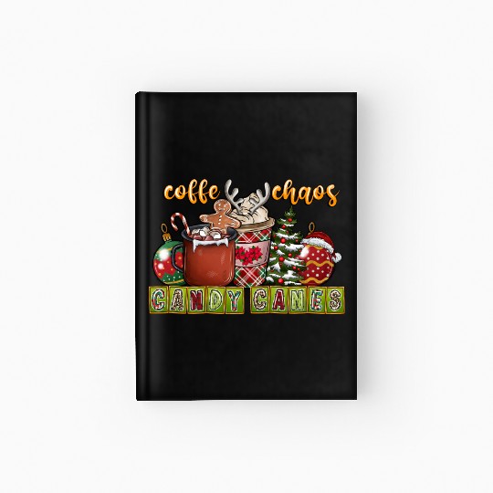 Coffe Chaos Candy Canes Hardcover Journal