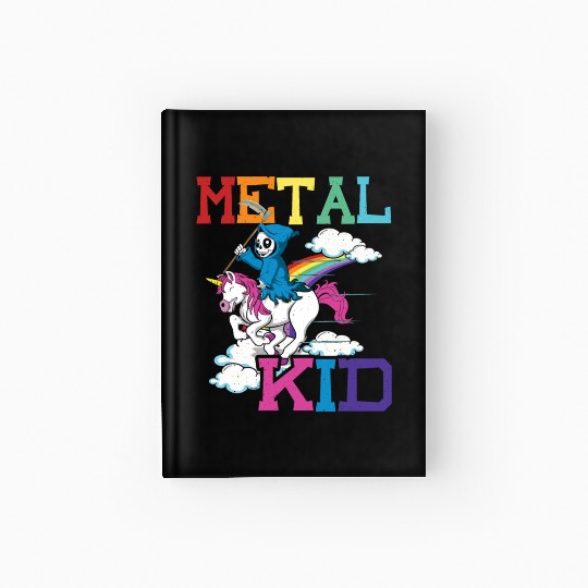 Metal Kid Music Grim Unicorn Rocker Rock Hardcover Journal