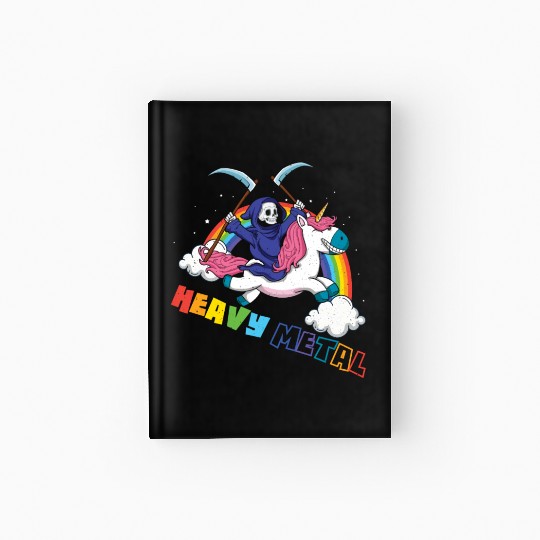 Metal Heavy Unicorn Skeleton Rocker Rock Heavy Hardcover Journal