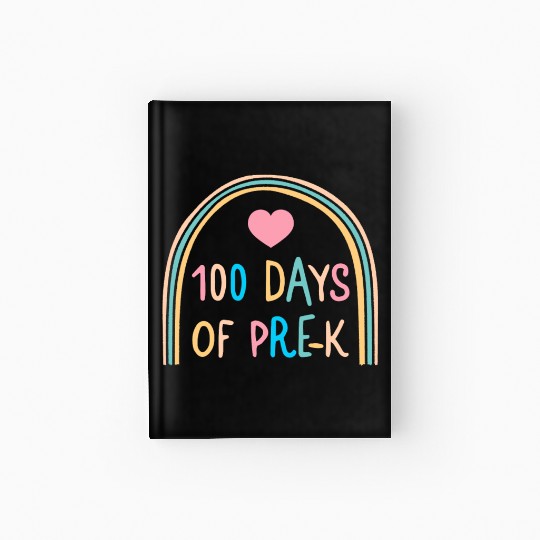 School Hardcover Journal, 100 Days Of Pre-K Rainbow Heart Hardcover Journal