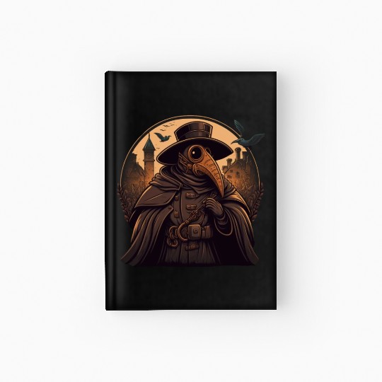 Plague Doctor With Suit and Mask Hardcover Journal