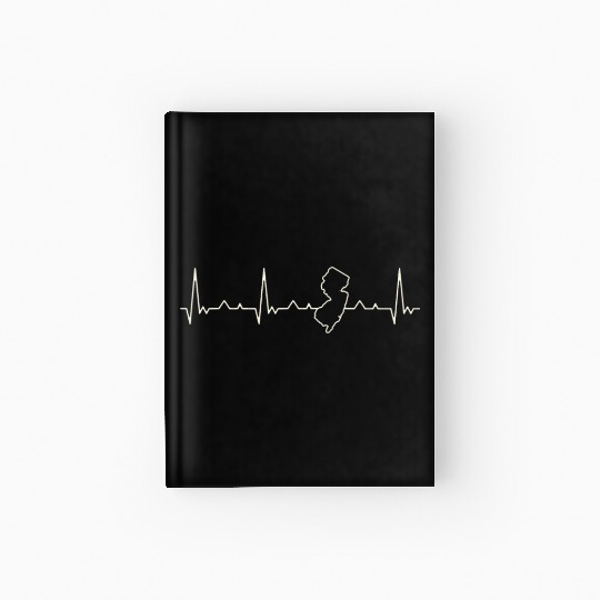 New Jersey State USA. Heart. Love. EKG. Pulse. Hardcover Journal