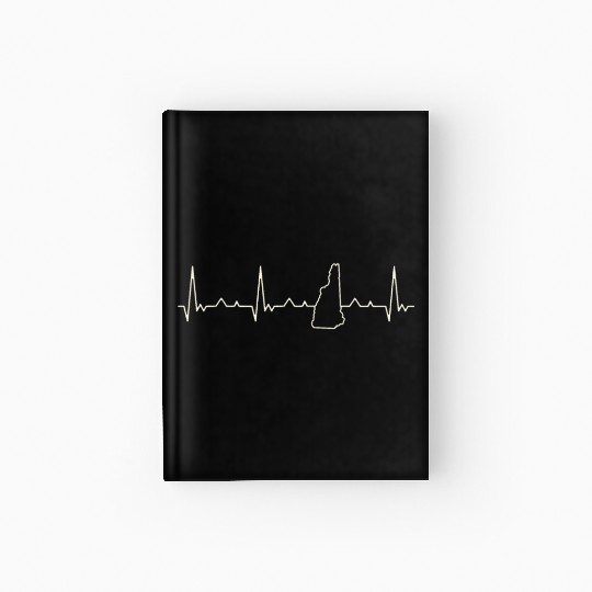 New Hampshire State USA. Heart. Love. EKG. Pulse. Hardcover Journal